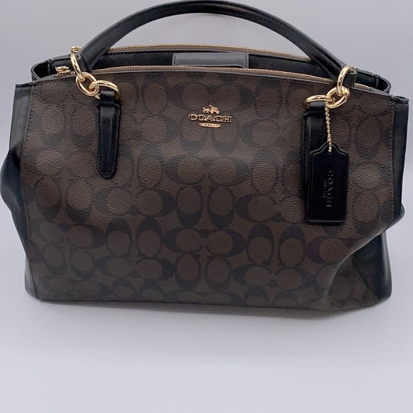 Coach Handbags - Coach Signature Christie Carryall- Brown Black